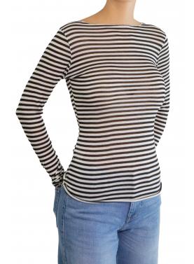 Maglia misto cashmere a righe 